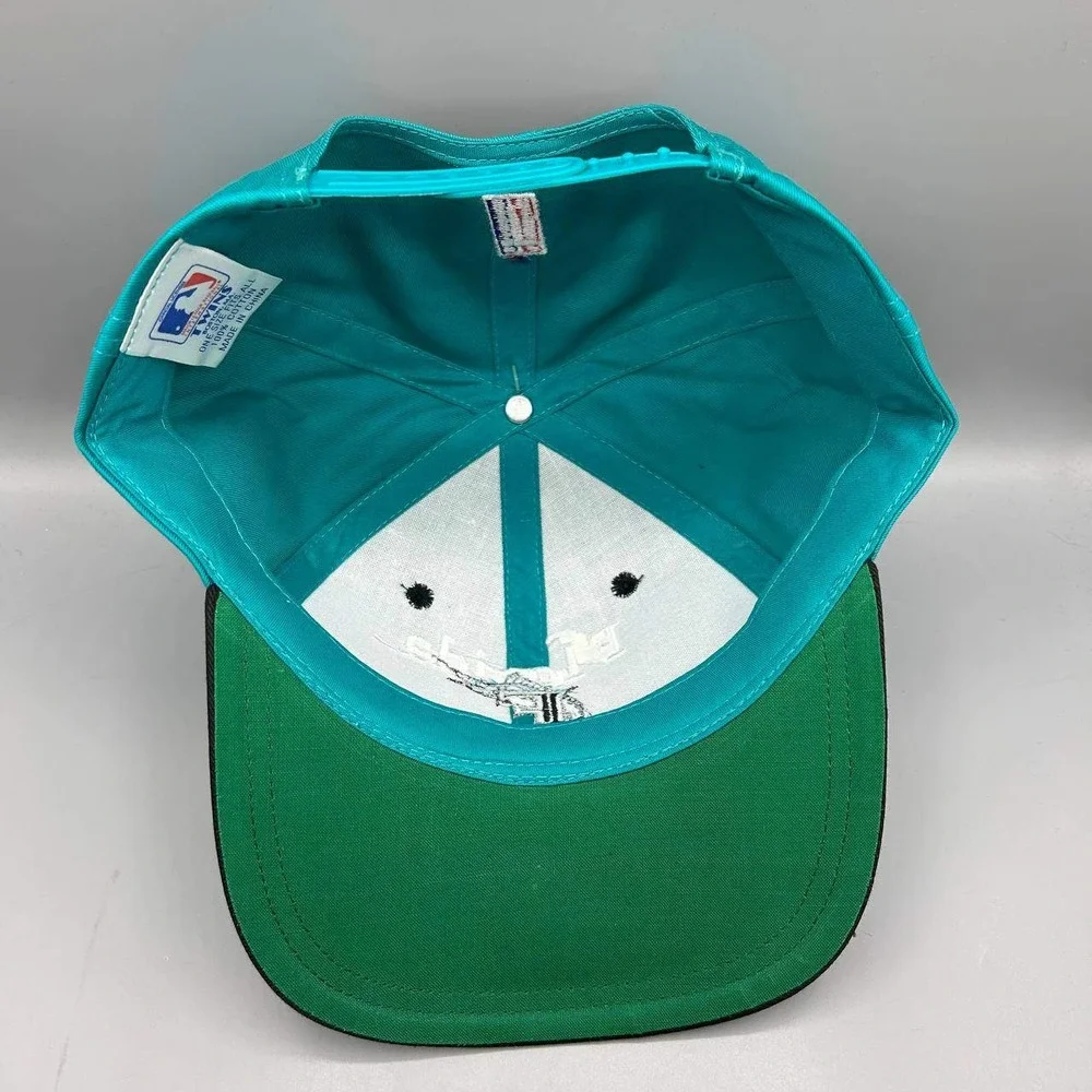 Vintage Florida Marlins Hat Men Blue Black Twins Enterprise Snap Back Cap New